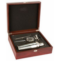 Martini Maker Gift Set w/ Rosewood Case - Gold Fill Laser Engraved